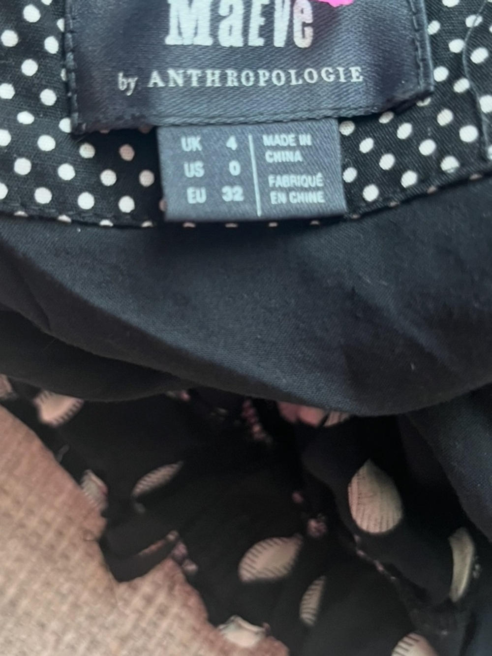 Anthropologie Maeve size 0 small Black and White Polka Dot off shld dress - Picture 3 of 3